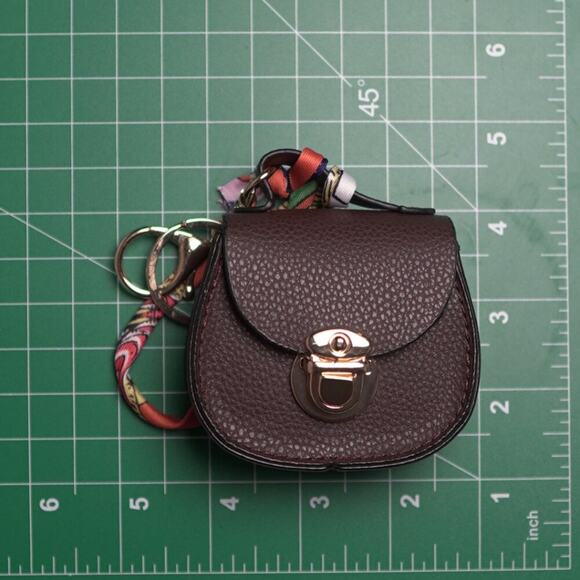 Mini Chocolate Bag Keychain Bag Charm, PU Leather Coin Purse Change Pouch, NWT - Picture 4 of 7
